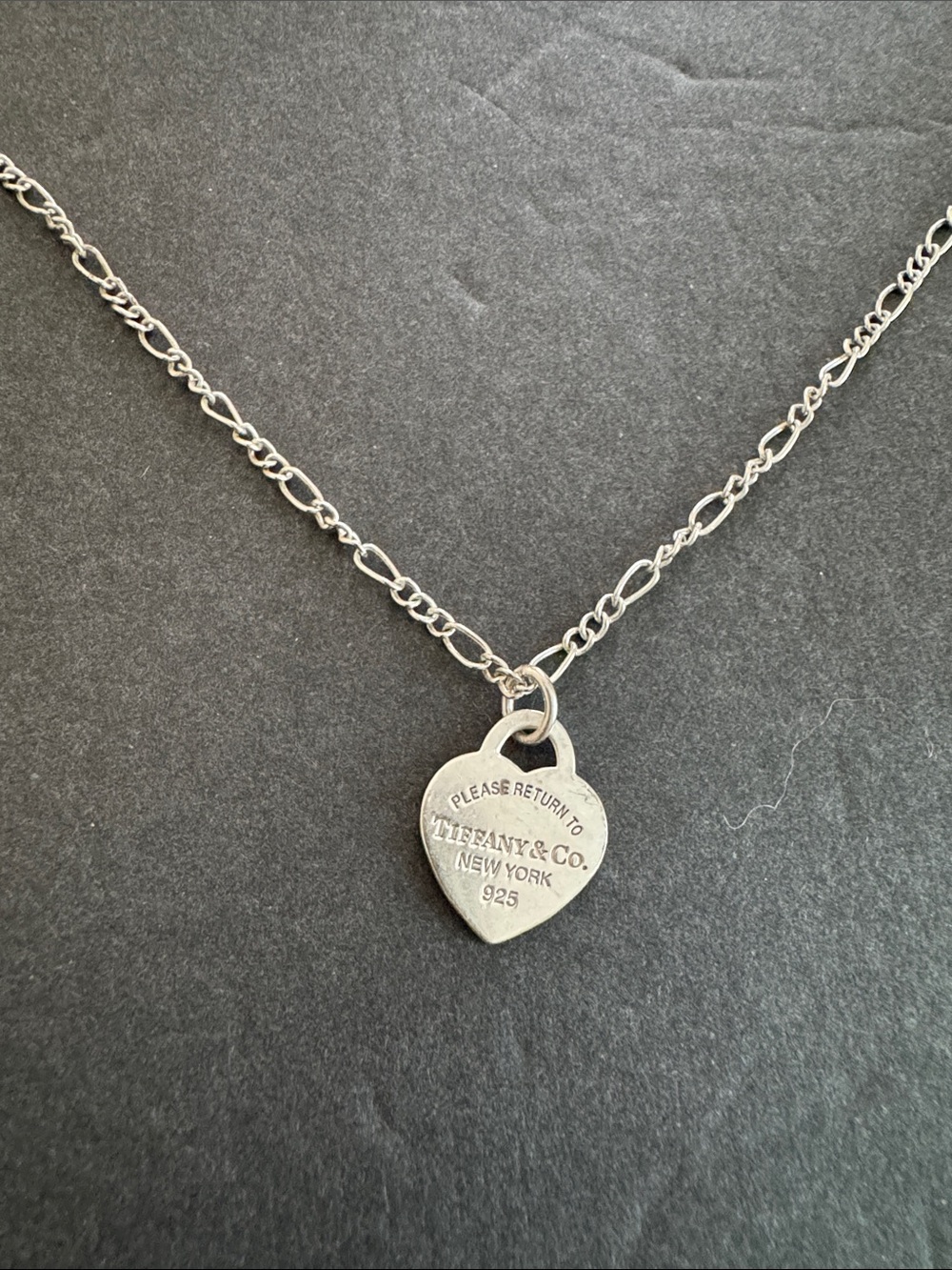 Tiffany & Co silver necklace with heart tag charm, Return to Tiffany collection